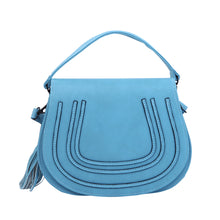 Load image into Gallery viewer, Premium Textured PU Leather Flap Saddle Crossbody Shoulder Bag