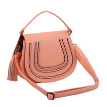 Load image into Gallery viewer, Premium Textured PU Leather Flap Saddle Crossbody Shoulder Bag
