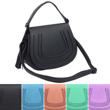 Load image into Gallery viewer, Premium Textured PU Leather Flap Saddle Crossbody Shoulder Bag