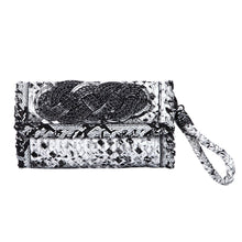 Load image into Gallery viewer, Premium PU Leather Solid & Snake Print Interlace Braided Clutch Bag Wristlet