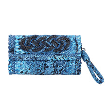 Load image into Gallery viewer, Premium PU Leather Solid & Snake Print Interlace Braided Clutch Bag Wristlet