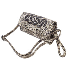 Load image into Gallery viewer, Premium PU Leather Solid & Snake Print Interlace Braided Clutch Bag Wristlet