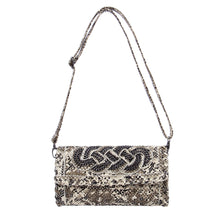 Load image into Gallery viewer, Premium PU Leather Solid & Snake Print Interlace Braided Clutch Bag Wristlet