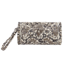 Load image into Gallery viewer, Premium PU Leather Solid & Snake Print Interlace Braided Clutch Bag Wristlet