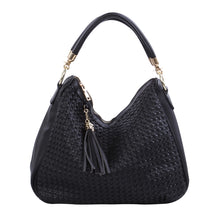 Load image into Gallery viewer, Premium PU Leather Double Tassel Interlace Braided Satchel Shoulder Bag Handbag