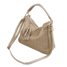 Load image into Gallery viewer, Premium PU Leather Double Tassel Interlace Braided Satchel Shoulder Bag Handbag