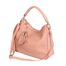 Load image into Gallery viewer, Premium PU Leather Double Tassel Interlace Braided Satchel Shoulder Bag Handbag