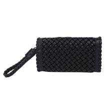 Load image into Gallery viewer, Premium PU Leather Solid & Snake Print Interlace Braided Clutch Bag Wristlet