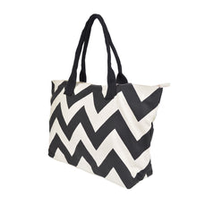 Load image into Gallery viewer, Premium Chevron Zig Zag Canvas Tote Shoulder Bag Handbag - 2 Colors Avail