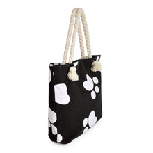 Load image into Gallery viewer, Premium Dog Cat Puppy Kitty Animal Paws Print Cotton Canvas Tote Shoulder Bag Handbag
