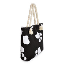 Load image into Gallery viewer, Premium Dog Cat Puppy Kitty Animal Paws Print Cotton Canvas Tote Shoulder Bag Handbag