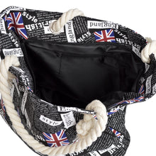 Load image into Gallery viewer, Premium Large Union Jack British Letters Print Canvas Tote Shoulder Bag Handbag