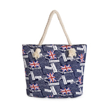 Load image into Gallery viewer, Premium Large Union Jack British Letters Print Canvas Tote Shoulder Bag Handbag