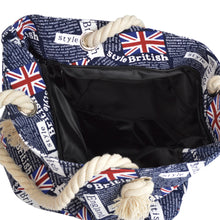 Load image into Gallery viewer, Premium Large Union Jack British Letters Print Canvas Tote Shoulder Bag Handbag