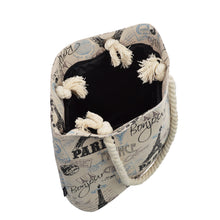 Load image into Gallery viewer, Premium Large Paris Eiffel Vintage Stamps Print Canvas Tote Shoulder Bag Handbag