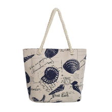 Load image into Gallery viewer, Premium Large Seashell Patterened Canvas Tote Shoulder Bag Handbag