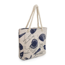 Load image into Gallery viewer, Premium Large Seashell Patterened Canvas Tote Shoulder Bag Handbag