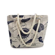 Load image into Gallery viewer, Premium Large Seashell Patterened Canvas Tote Shoulder Bag Handbag