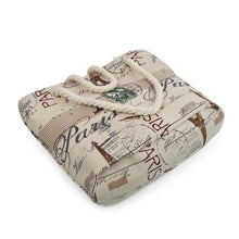 Load image into Gallery viewer, Large Vintage Paris Eiffel Tower & Stamps Print Canvas Tote Shoulder Bag Handbag