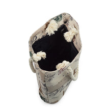 Load image into Gallery viewer, Large Vintage Paris Eiffel Tower & Stamps Print Canvas Tote Shoulder Bag Handbag