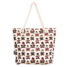 Load image into Gallery viewer, Premium UK Union Jack Teddy Bear Print Cotton Canvas Tote Shoulder Bag Handbag