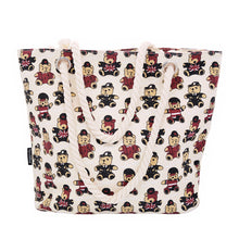 Load image into Gallery viewer, Premium UK Union Jack Teddy Bear Print Cotton Canvas Tote Shoulder Bag Handbag