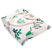 Load image into Gallery viewer, Premium Large Cactus Print Cotton Canvas Tote Shoulder Bag Handbag