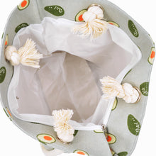 Load image into Gallery viewer, Premium Large Avocado Patterned Cotton Canvas Tote Shoulder Bag Handbag

