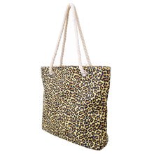 Load image into Gallery viewer, Premium Large Animal Leopard Print Cotton Canvas Tote Shoulder Bag Handbag