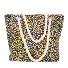 Load image into Gallery viewer, Premium Large Animal Leopard Print Cotton Canvas Tote Shoulder Bag Handbag