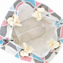 Load image into Gallery viewer, Premium Multi-Color Geometric Triangle Cotton Canvas Tote Shoulder Bag Handbag