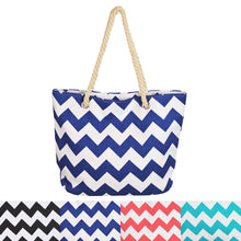 Load image into Gallery viewer, Premium Large Chevron Zig Zag Canvas Tote Shoulder Bag Handbag - Diff Colors