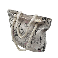 Load image into Gallery viewer, Premium Large Paris Eiffel Butterfly Print Cotton Canvas Tote Shoulder Bag Handbag