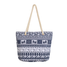 Load image into Gallery viewer, Premium Large Tribal Elephant Floral Print Canvas Tote Shoulder Bag Handbag