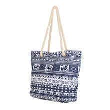 Load image into Gallery viewer, Premium Large Tribal Elephant Floral Print Canvas Tote Shoulder Bag Handbag