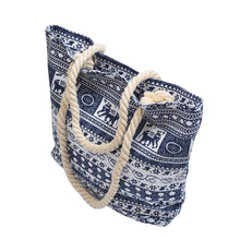 Load image into Gallery viewer, Premium Large Tribal Elephant Floral Print Canvas Tote Shoulder Bag Handbag