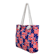Load image into Gallery viewer, Union Jack USA UK British American Flag Print Canvas Tote Shoulder Bag Handbag