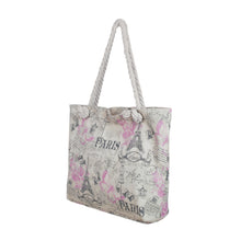 Load image into Gallery viewer, Vintage Paris Eiffel Tower Butterfly Floral Canvas Tote Shoulder Bag Handbag
