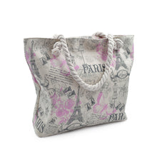 Load image into Gallery viewer, Vintage Paris Eiffel Tower Butterfly Floral Canvas Tote Shoulder Bag Handbag