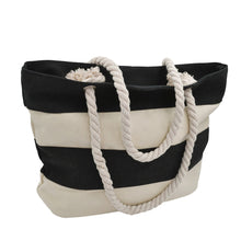 Load image into Gallery viewer, Premium Large Striped 2 Tone Canvas Tote Shoulder Bag Handbag - Diff Colors
