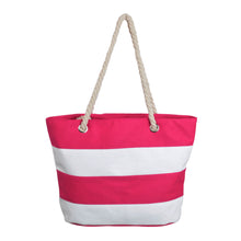 Load image into Gallery viewer, Premium Large Striped 2 Tone Canvas Tote Shoulder Bag Handbag - Diff Colors