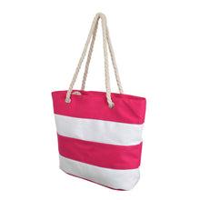 Load image into Gallery viewer, Premium Large Striped 2 Tone Canvas Tote Shoulder Bag Handbag - Diff Colors