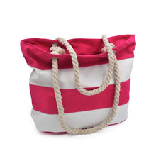 Load image into Gallery viewer, Premium Large Striped 2 Tone Canvas Tote Shoulder Bag Handbag - Diff Colors