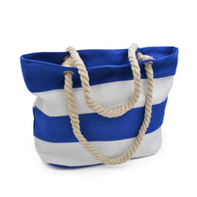 Load image into Gallery viewer, Premium Large Striped 2 Tone Canvas Tote Shoulder Bag Handbag - Diff Colors