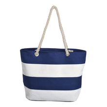 Load image into Gallery viewer, Premium Large Striped 2 Tone Canvas Tote Shoulder Bag Handbag - Diff Colors