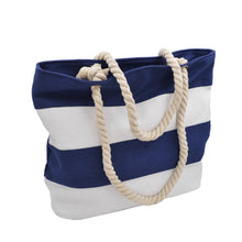 Load image into Gallery viewer, Premium Large Striped 2 Tone Canvas Tote Shoulder Bag Handbag - Diff Colors
