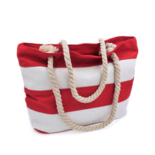 Load image into Gallery viewer, Premium Large Striped 2 Tone Canvas Tote Shoulder Bag Handbag - Diff Colors