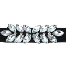 Load image into Gallery viewer, Premium Floral Crystal Rhinestone Buckle Wide Elastic Stretch Waist Belt Waistband