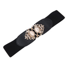 Load image into Gallery viewer, Premium Medallion Rhinestones Buckle Wide Elastic Stretch Waist Belt Waistband