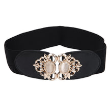 Load image into Gallery viewer, Premium Medallion Rhinestones Buckle Wide Elastic Stretch Waist Belt Waistband
